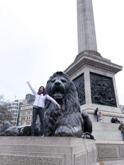 The lions at Trafalgar Square